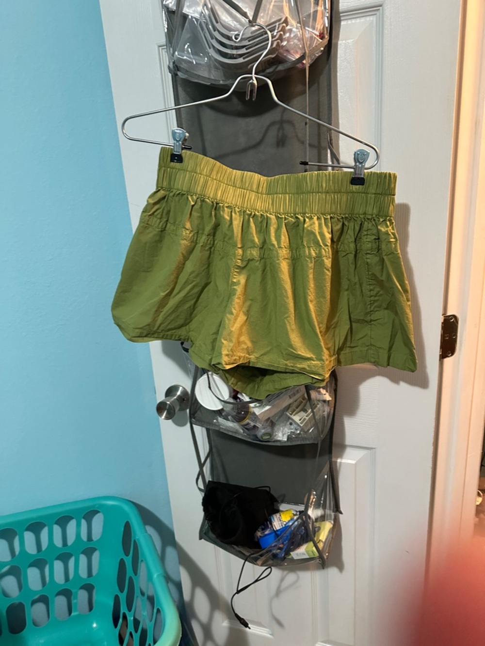 Pilcro Olive Green Shorts with Elastic Waist